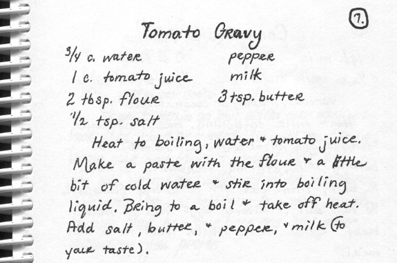 Amish tomato gravy recipe from My Family's Recipes