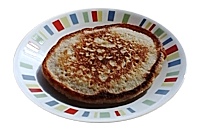 Oat-flour pancake on small platter