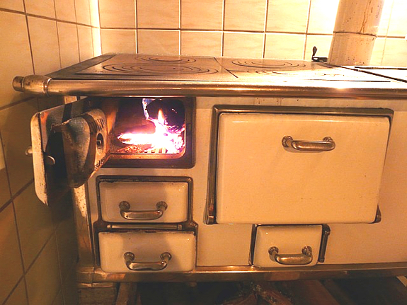 Old-fashioned kitchen oven and stovetop